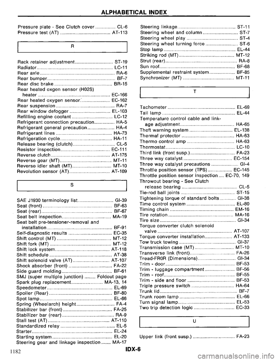 NISSAN PRIMERA 1995  Service Repair Manual 1182 