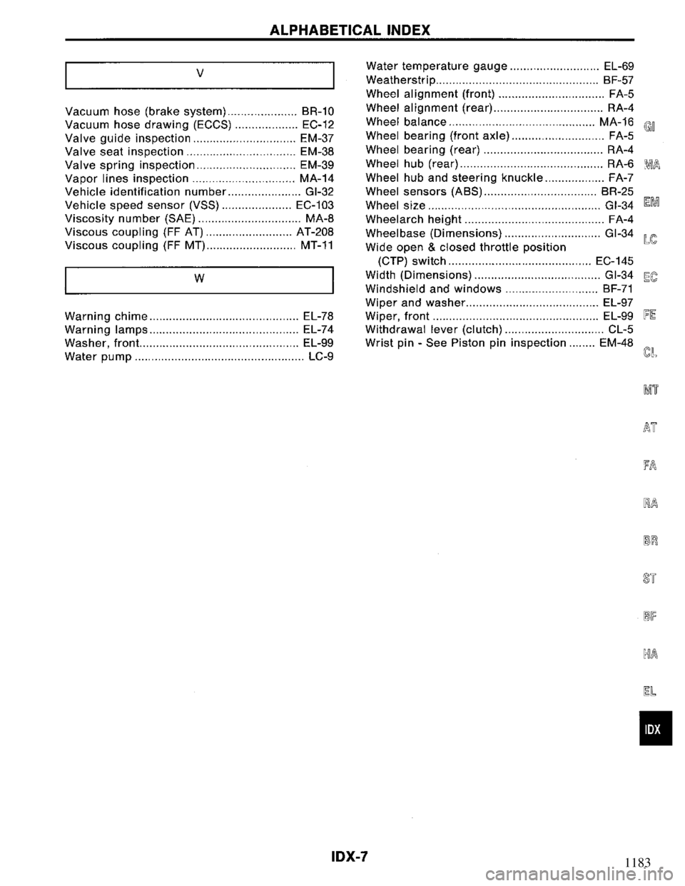 NISSAN PRIMERA 1995  Service Repair Manual 1183 