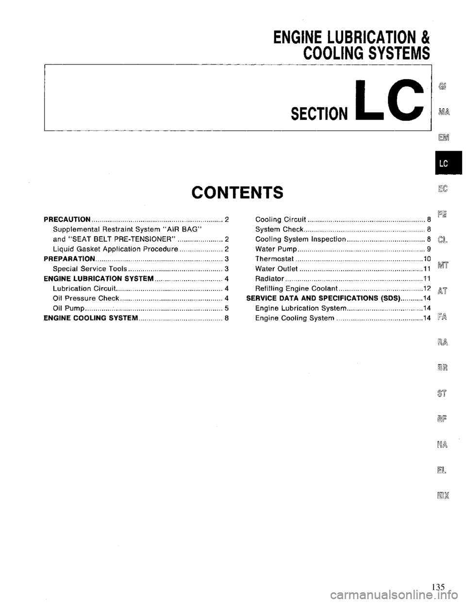 NISSAN PRIMERA 1995  Service Repair Manual 135 