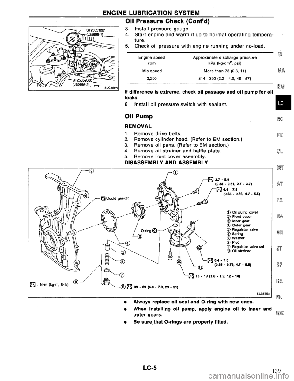NISSAN PRIMERA 1995  Service Repair Manual 139 