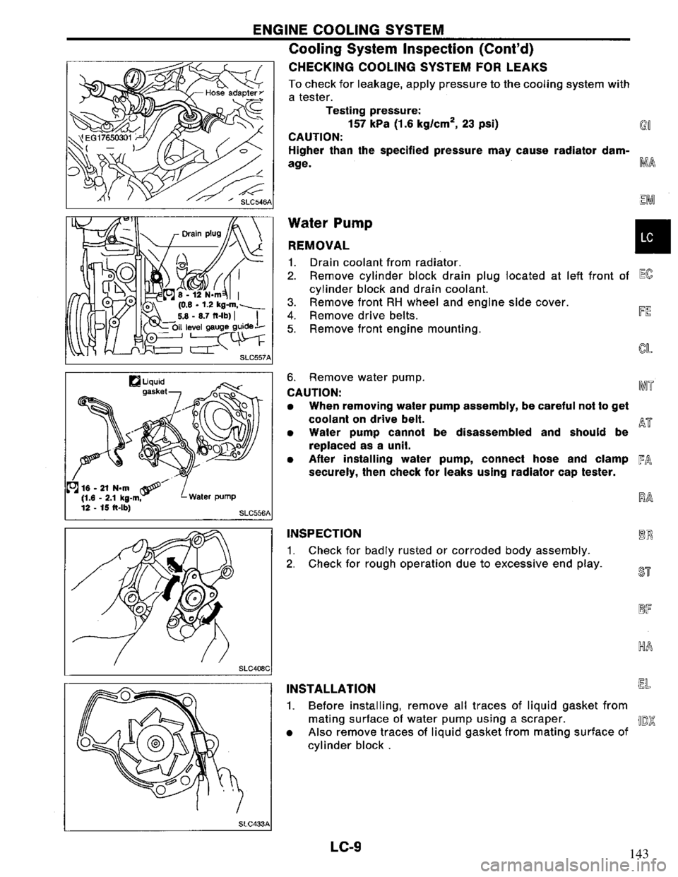 NISSAN PRIMERA 1995  Service Repair Manual 143 