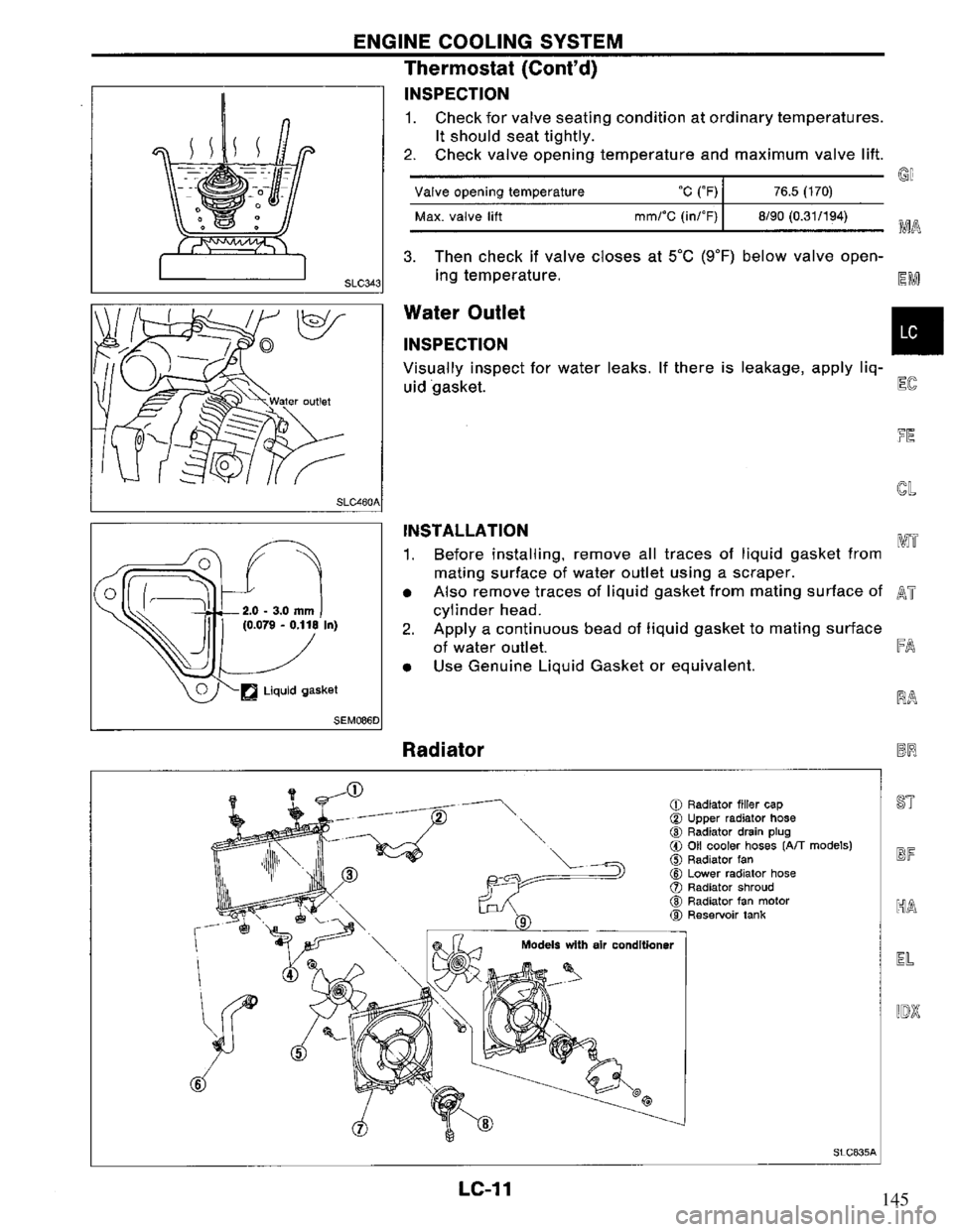 NISSAN PRIMERA 1995  Service Repair Manual 145 