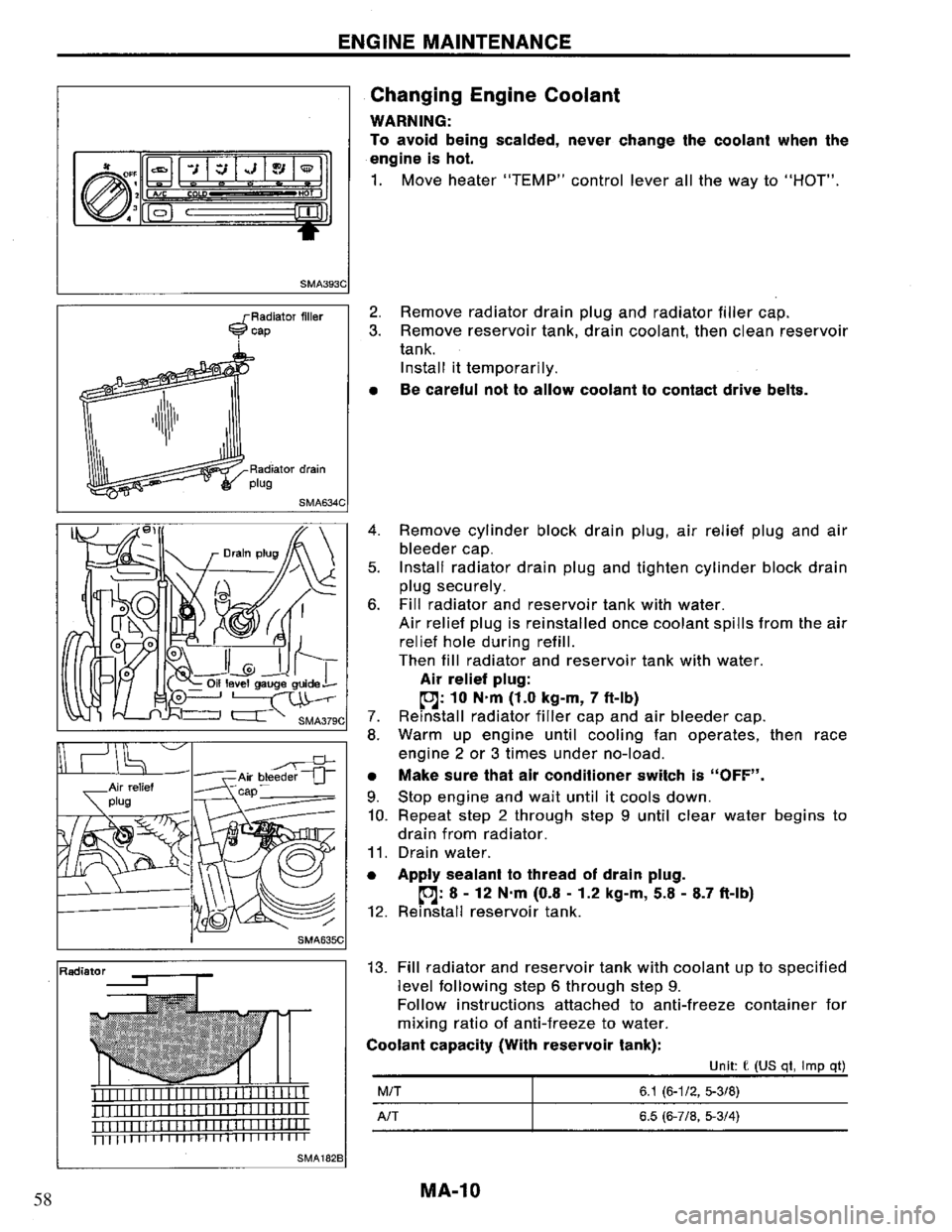 NISSAN PRIMERA 1995  Service Repair Manual 58 