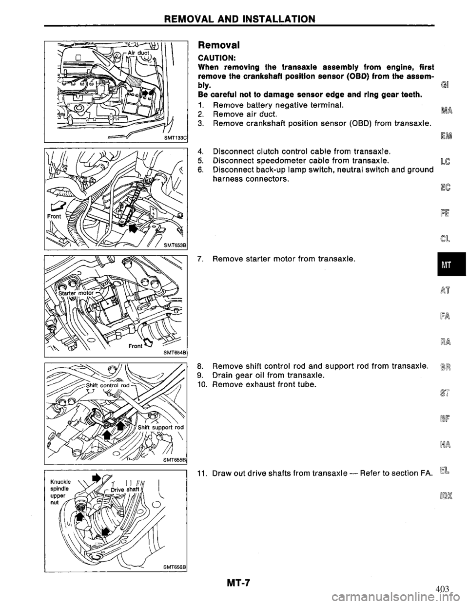 NISSAN PRIMERA 1995  Service Repair Manual 403 