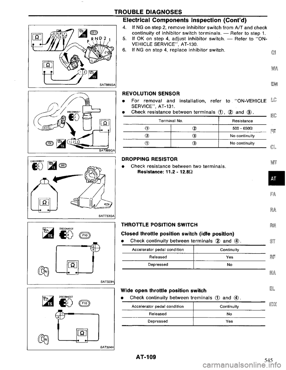 NISSAN PRIMERA 1995  Service Repair Manual 545 