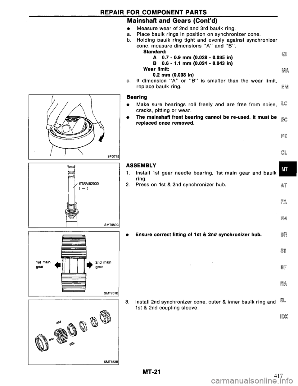 NISSAN PRIMERA 1995  Service Repair Manual 417 
