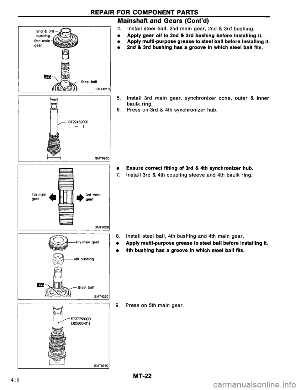 NISSAN PRIMERA 1995  Service Repair Manual 418 