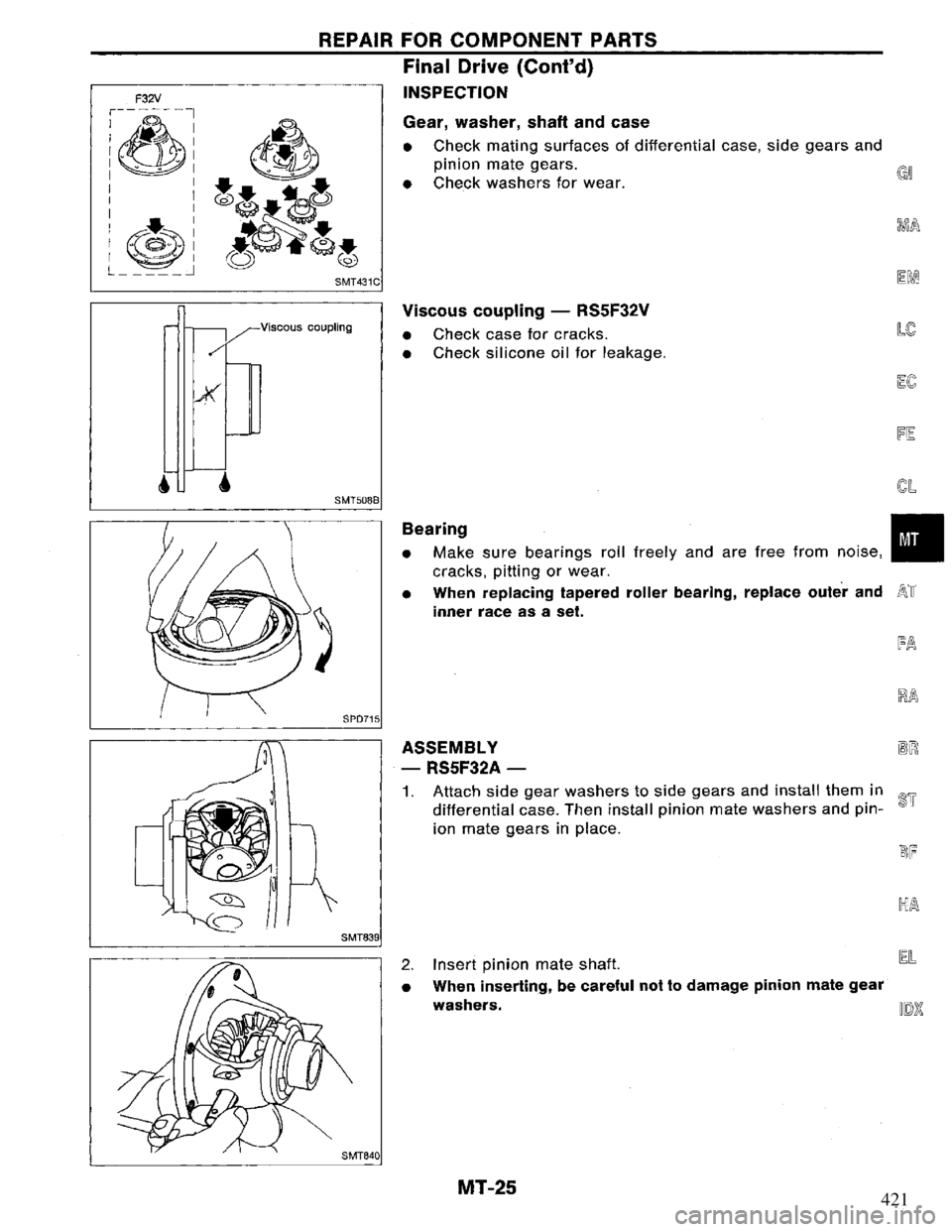 NISSAN PRIMERA 1995  Service Repair Manual 421 