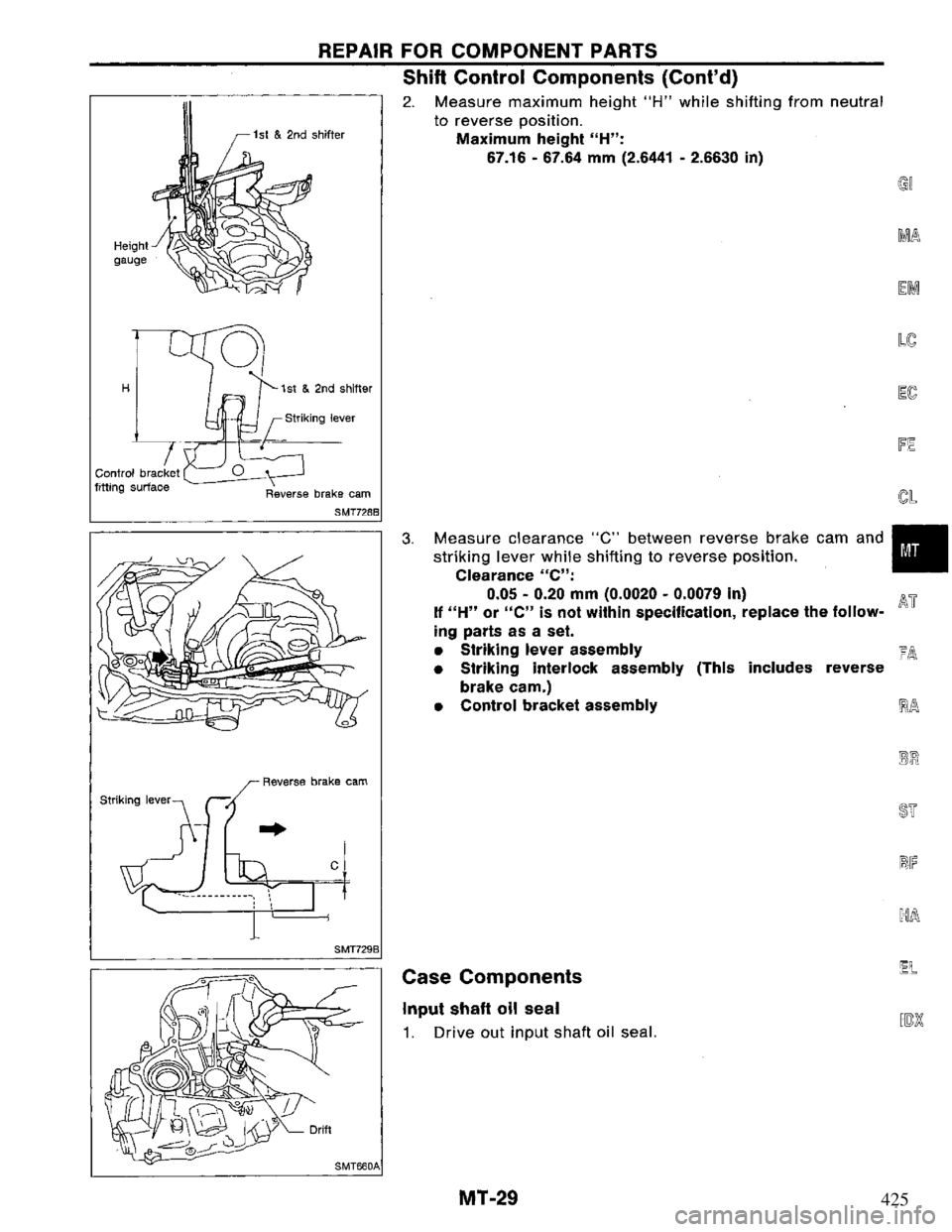 NISSAN PRIMERA 1995  Service Repair Manual 425 