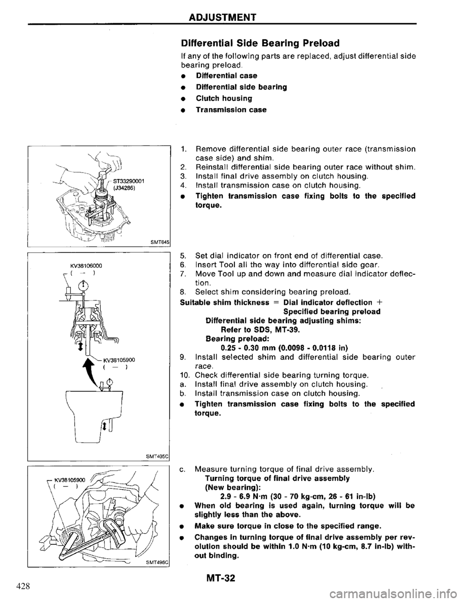NISSAN PRIMERA 1995  Service Repair Manual 428 