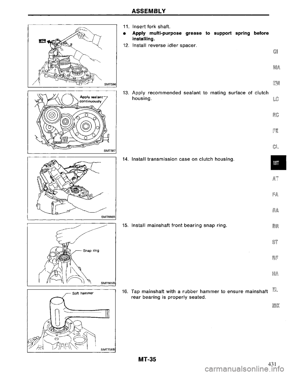 NISSAN PRIMERA 1995  Service Repair Manual 431 
