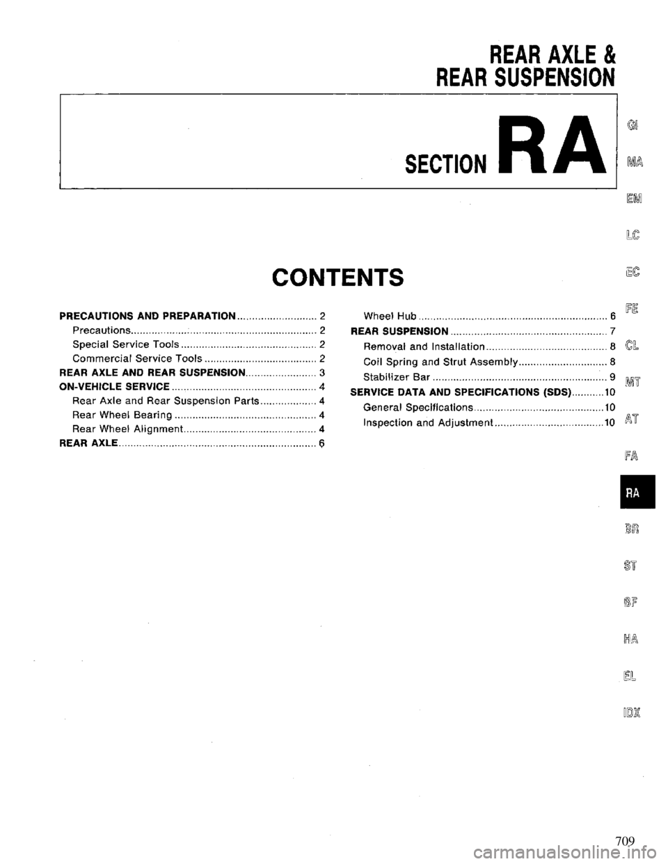 NISSAN PRIMERA 1995  Service Repair Manual 709 