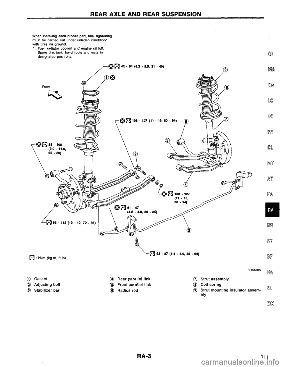 NISSAN PRIMERA 1995  Service Repair Manual 711 