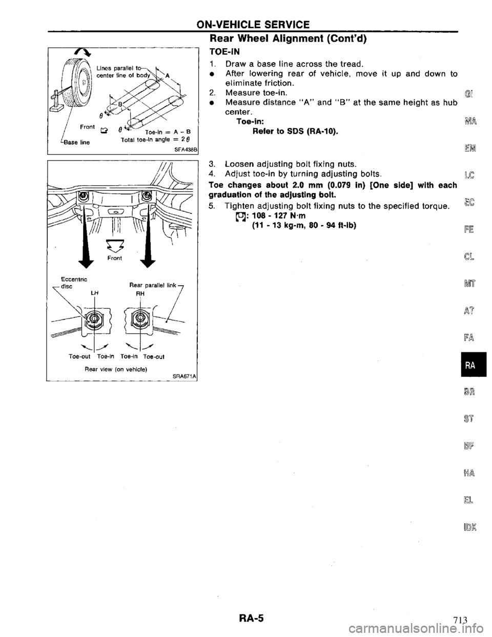 NISSAN PRIMERA 1995  Service Repair Manual 713 