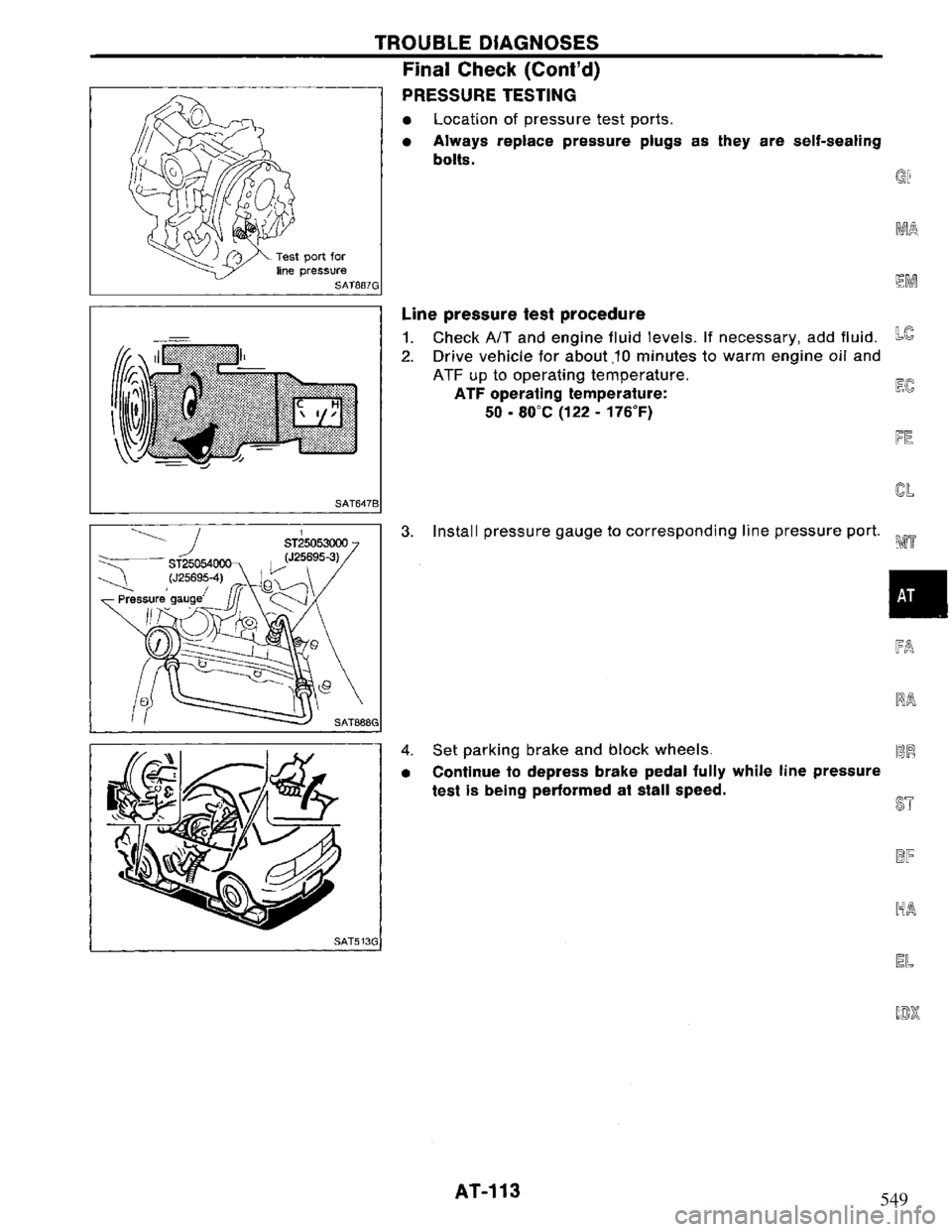 NISSAN PRIMERA 1995  Service Repair Manual 549 