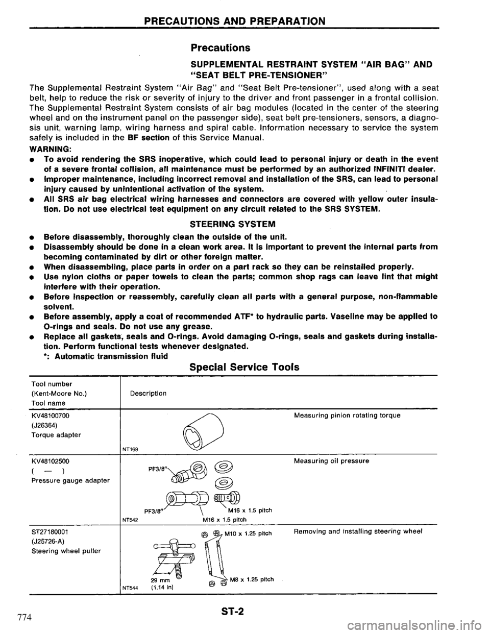 NISSAN PRIMERA 1995  Service Repair Manual 774 
