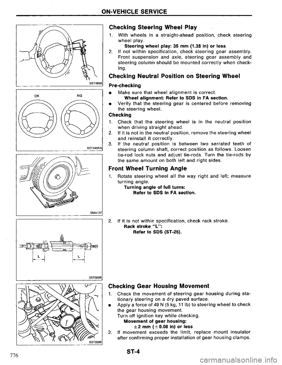 NISSAN PRIMERA 1995  Service Repair Manual 776 