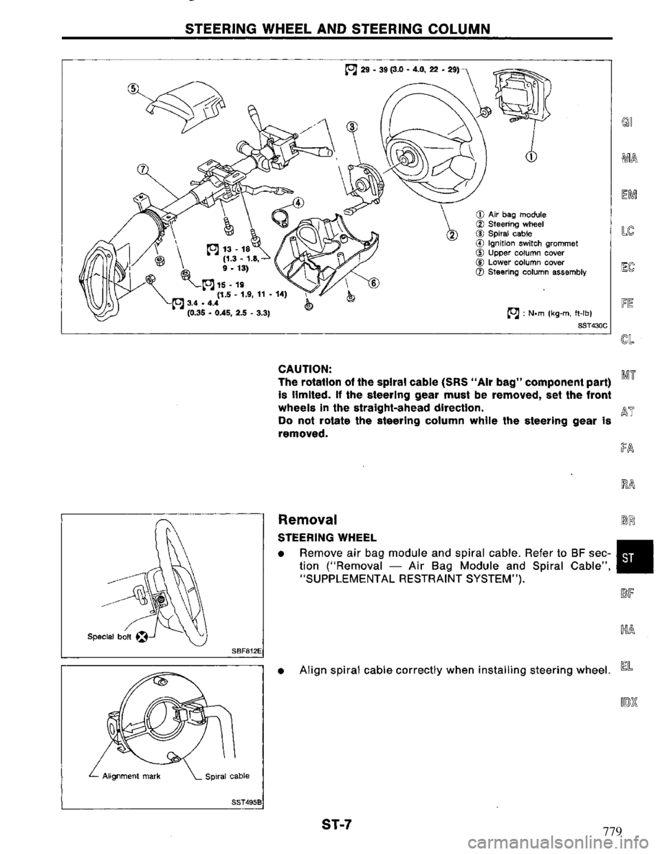 NISSAN PRIMERA 1995  Service Repair Manual 779 