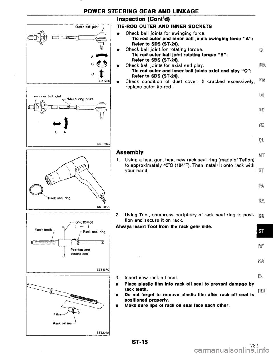 NISSAN PRIMERA 1995  Service Repair Manual 787 