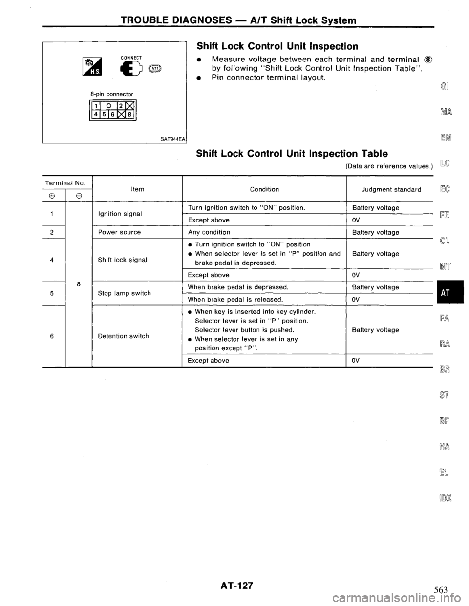 NISSAN PRIMERA 1995  Service Repair Manual 563 