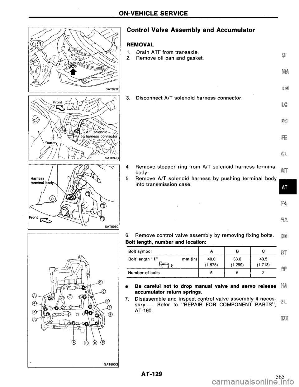 NISSAN PRIMERA 1995  Service Repair Manual 565 