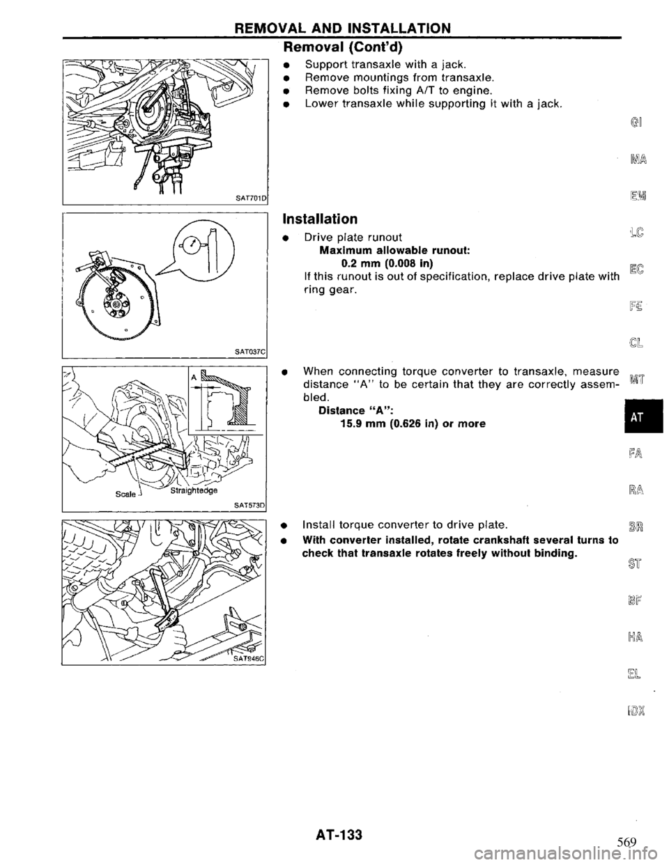 NISSAN PRIMERA 1995  Service Repair Manual 569 