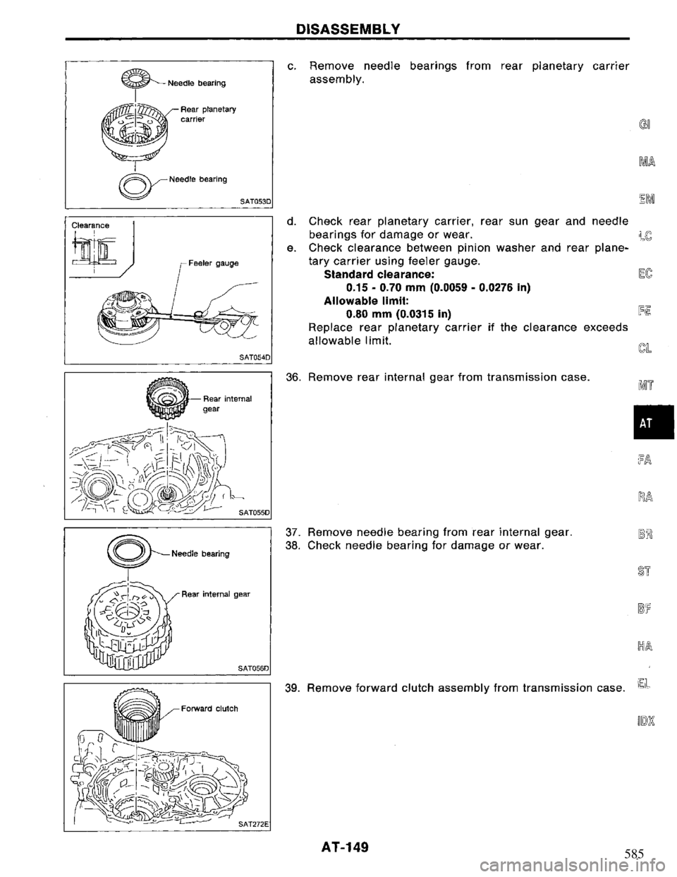 NISSAN PRIMERA 1995  Service Repair Manual 585 