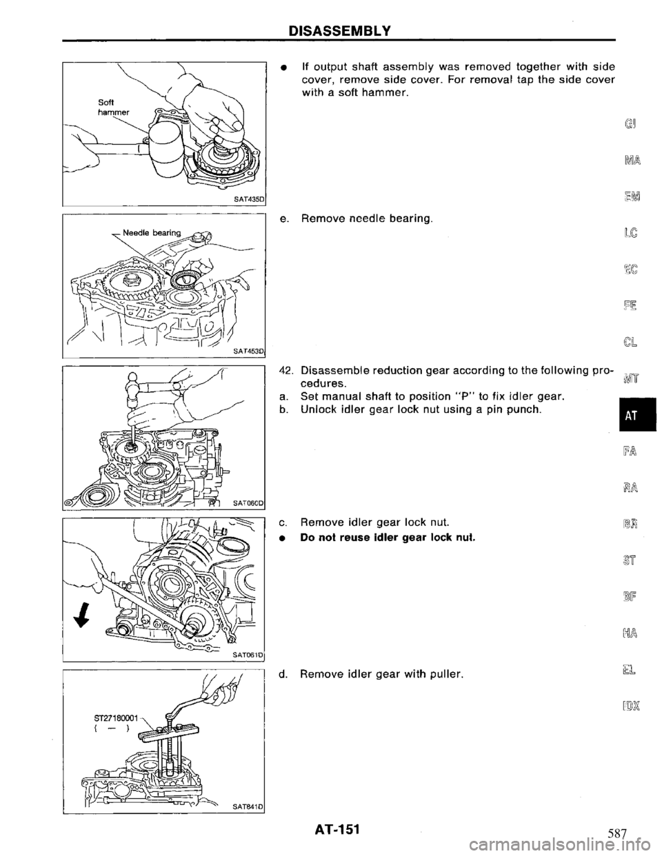 NISSAN PRIMERA 1995  Service Repair Manual 587 