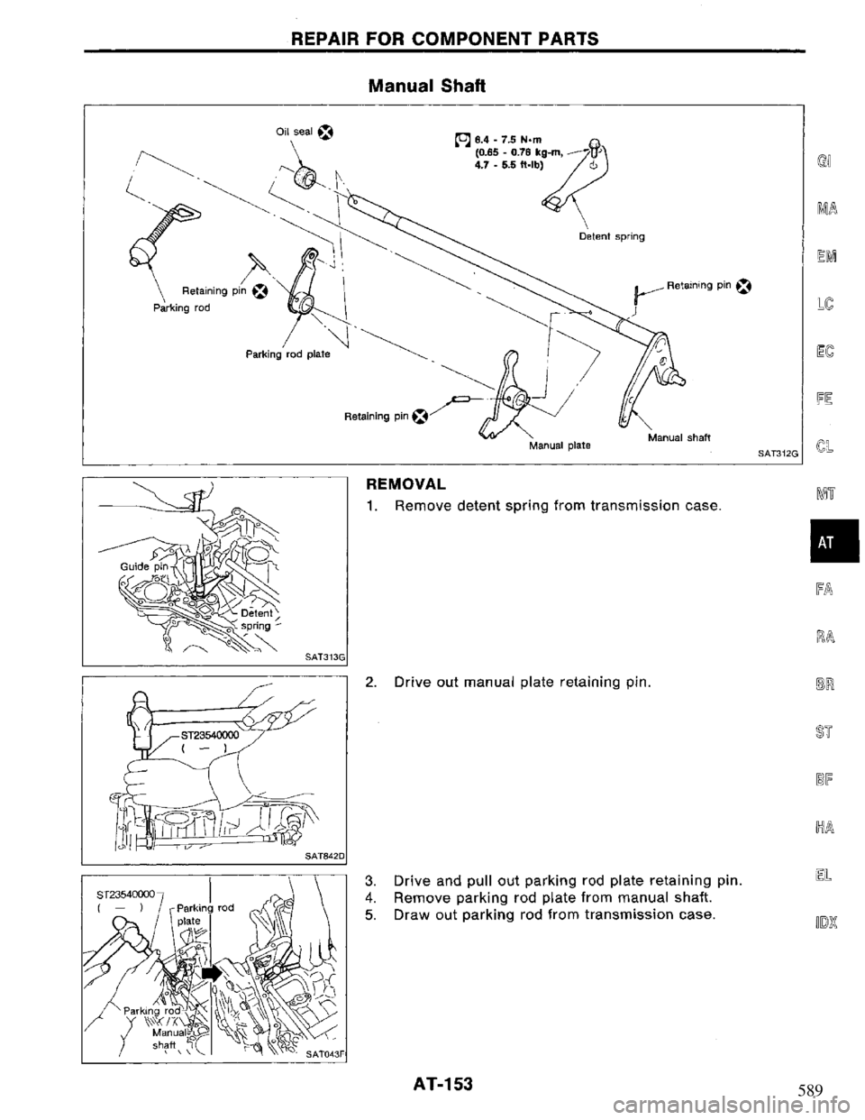 NISSAN PRIMERA 1995  Service Repair Manual 589 
