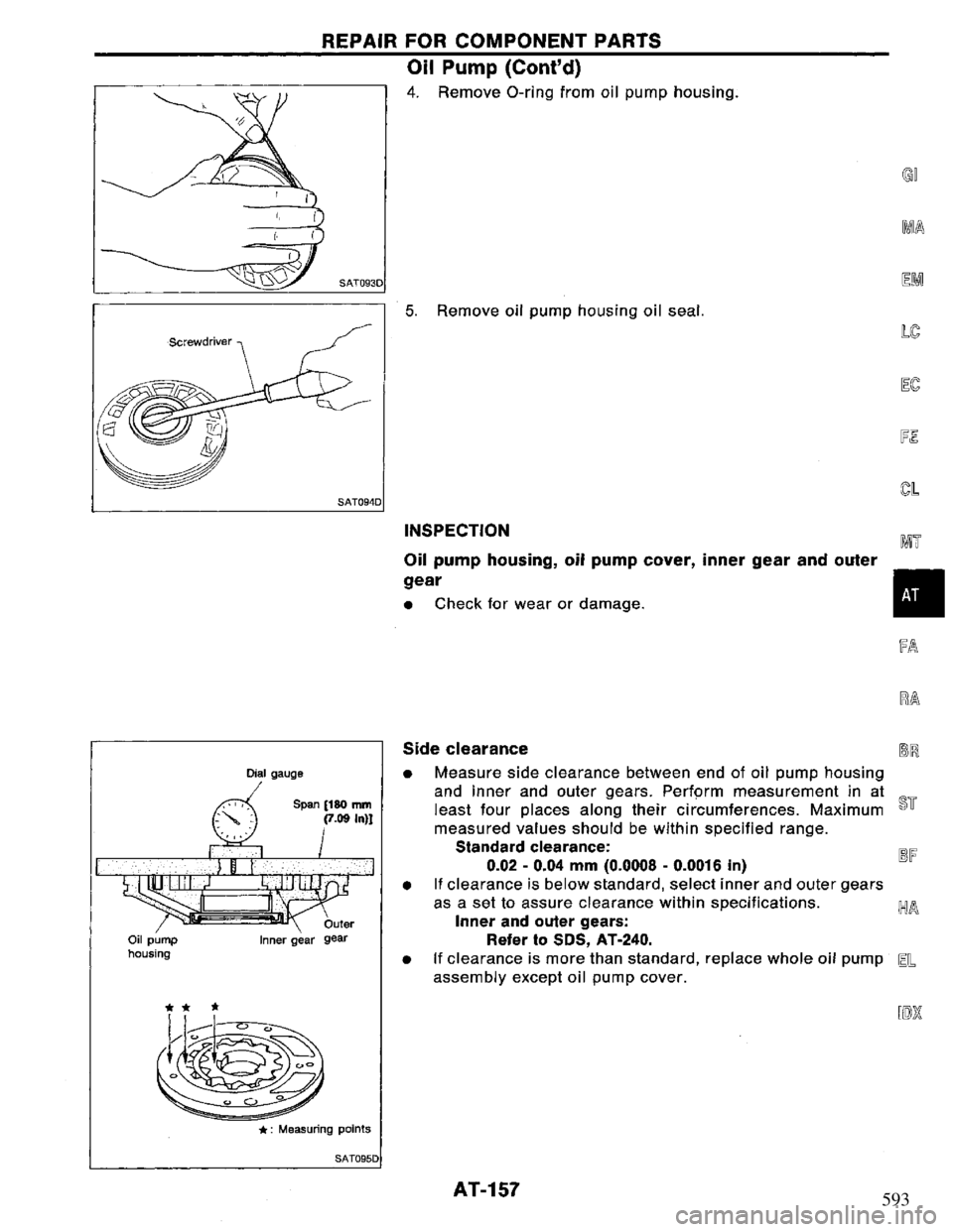 NISSAN PRIMERA 1995  Service Repair Manual 593 