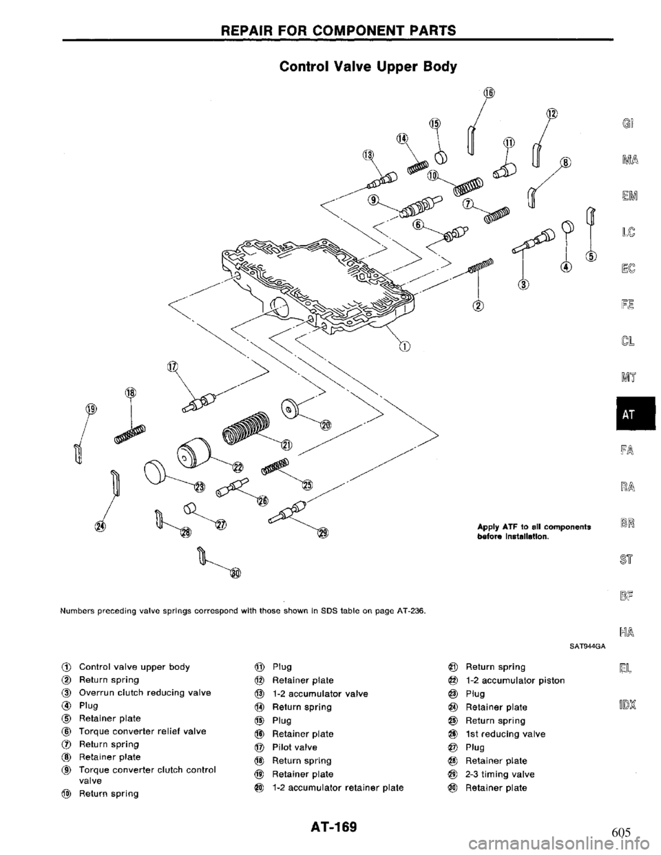NISSAN PRIMERA 1995  Service Repair Manual 605 
