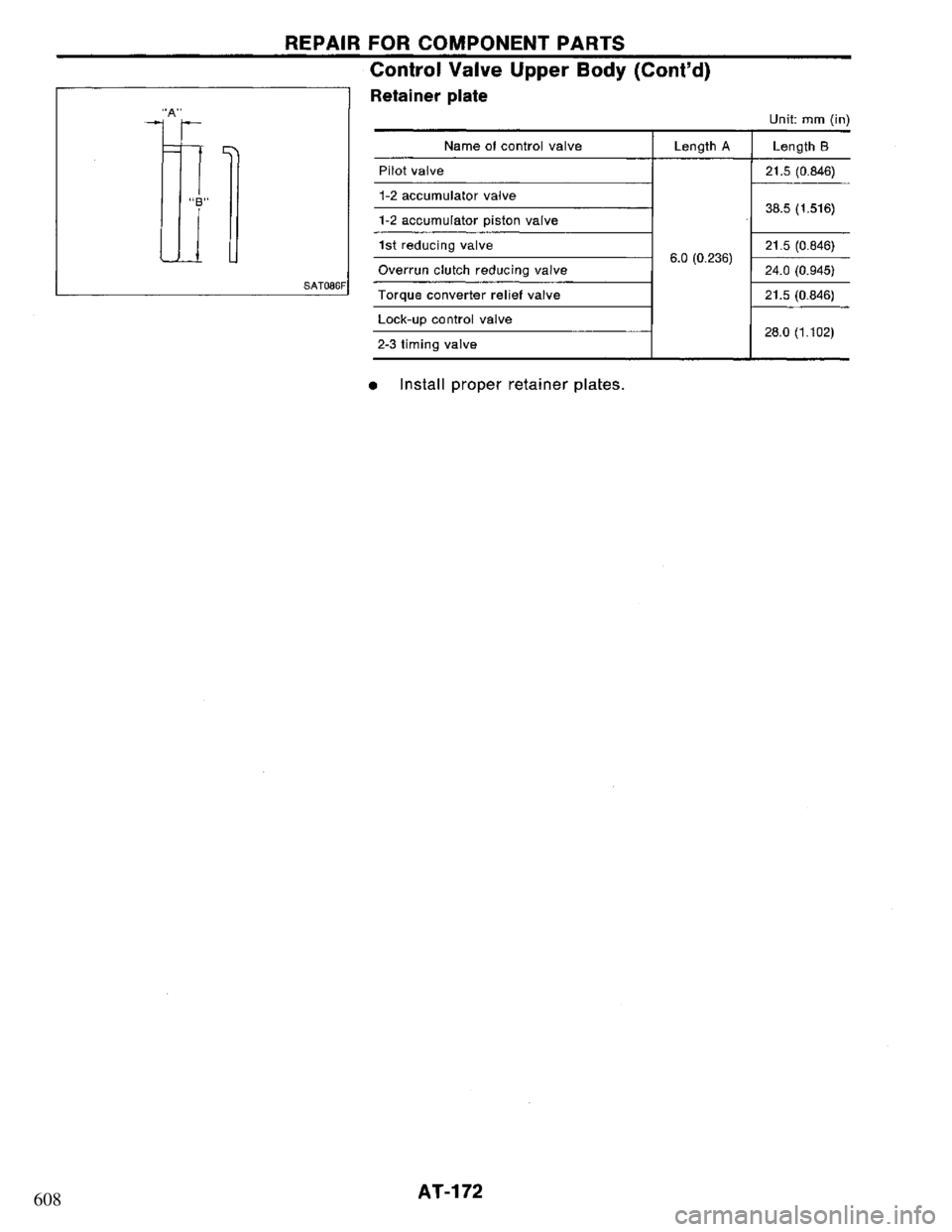 NISSAN PRIMERA 1995  Service Repair Manual 608 