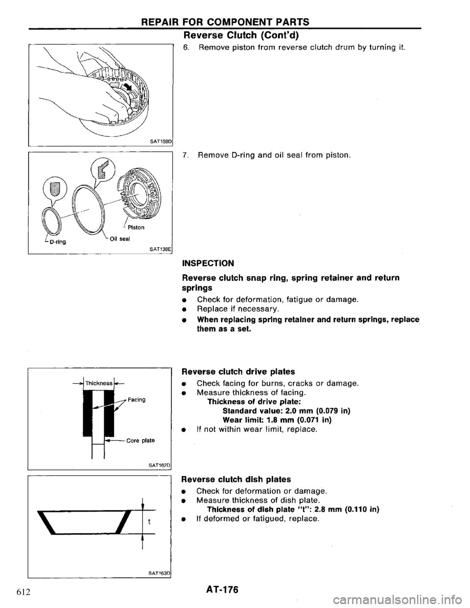 NISSAN PRIMERA 1995  Service Repair Manual 612 