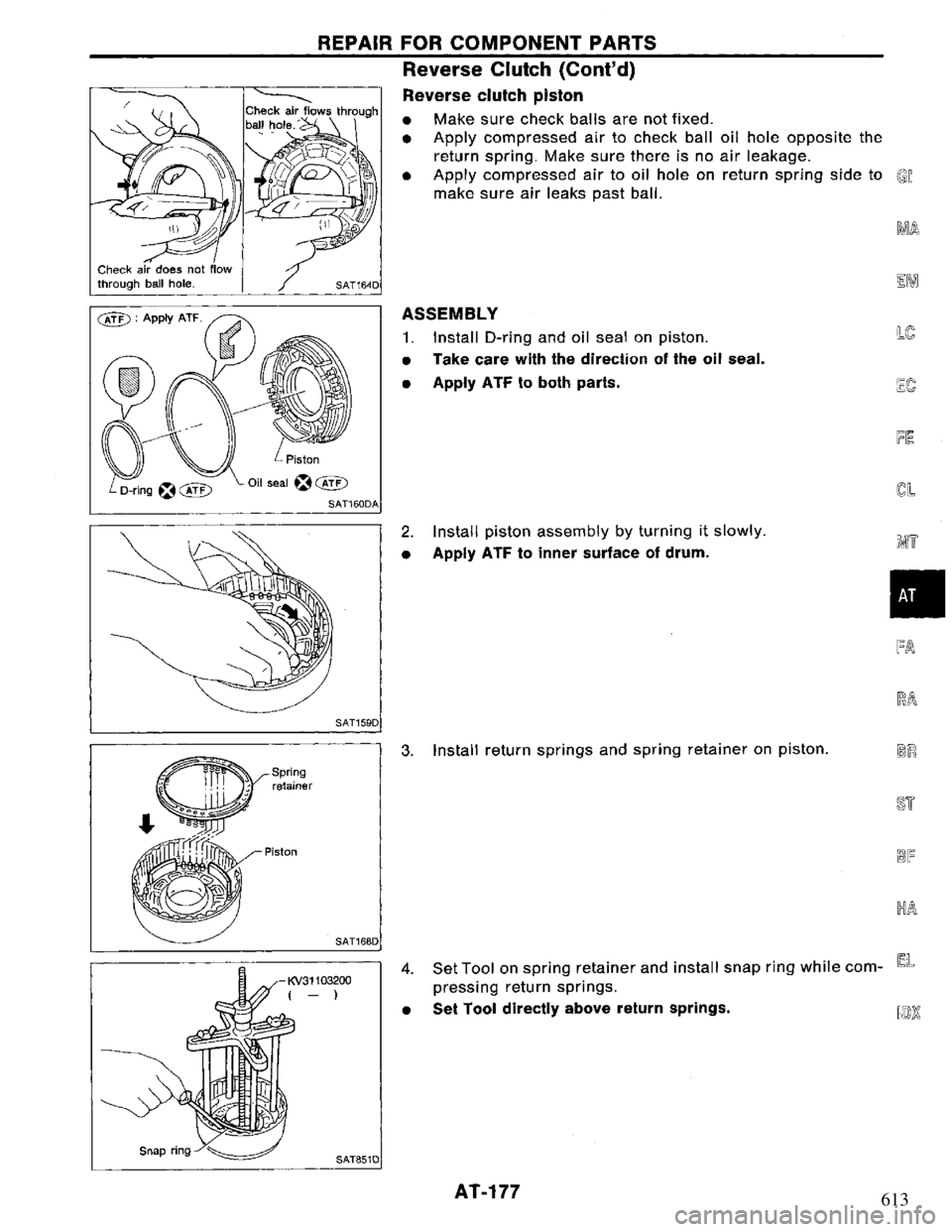 NISSAN PRIMERA 1995  Service Repair Manual 613 