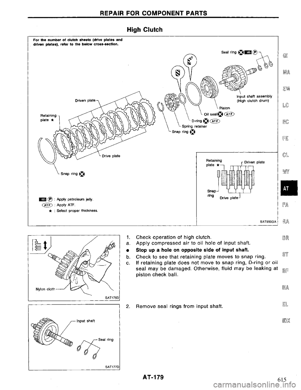 NISSAN PRIMERA 1995  Service Repair Manual 615 
