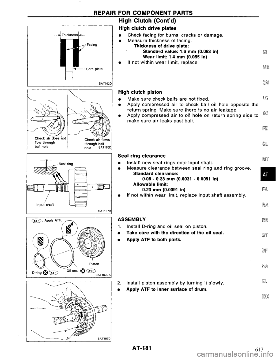 NISSAN PRIMERA 1995  Service Repair Manual 617 