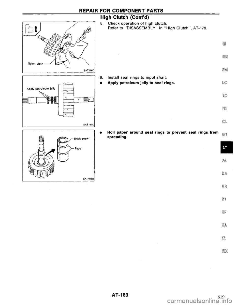 NISSAN PRIMERA 1995  Service Repair Manual 619 