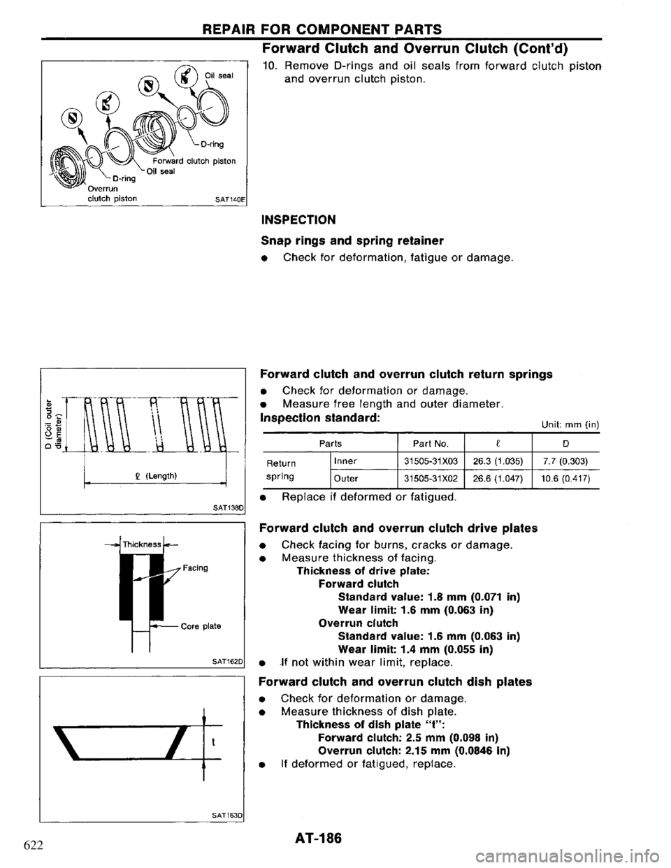 NISSAN PRIMERA 1995  Service Repair Manual 622 