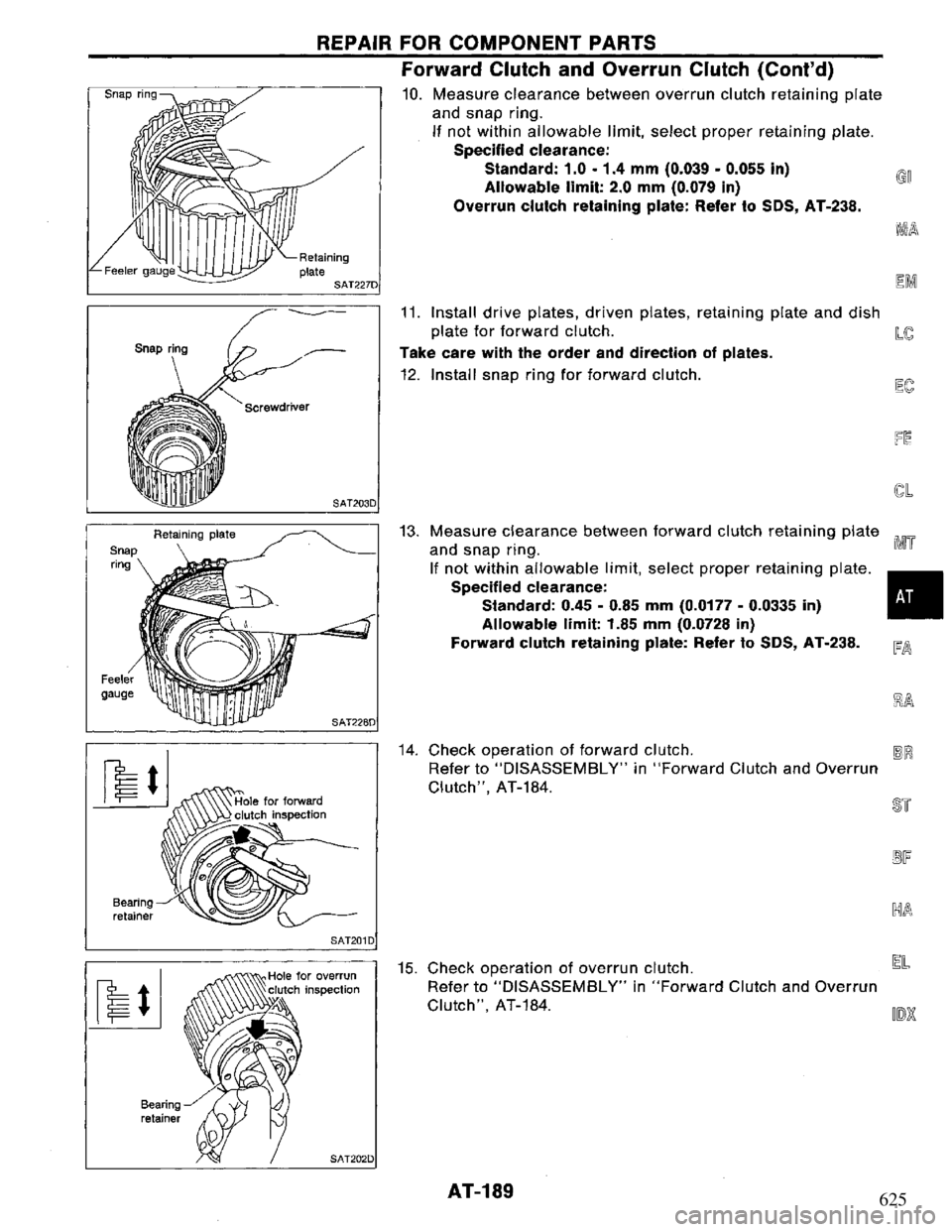 NISSAN PRIMERA 1995  Service Repair Manual 625 