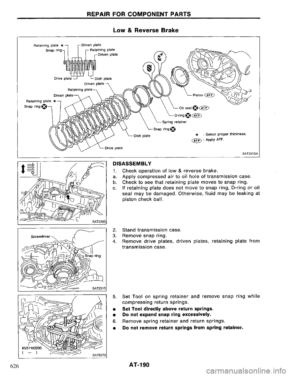 NISSAN PRIMERA 1995  Service Repair Manual 626 