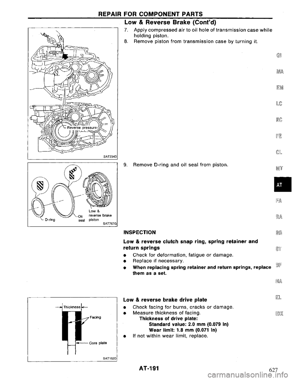 NISSAN PRIMERA 1995  Service Repair Manual 627 