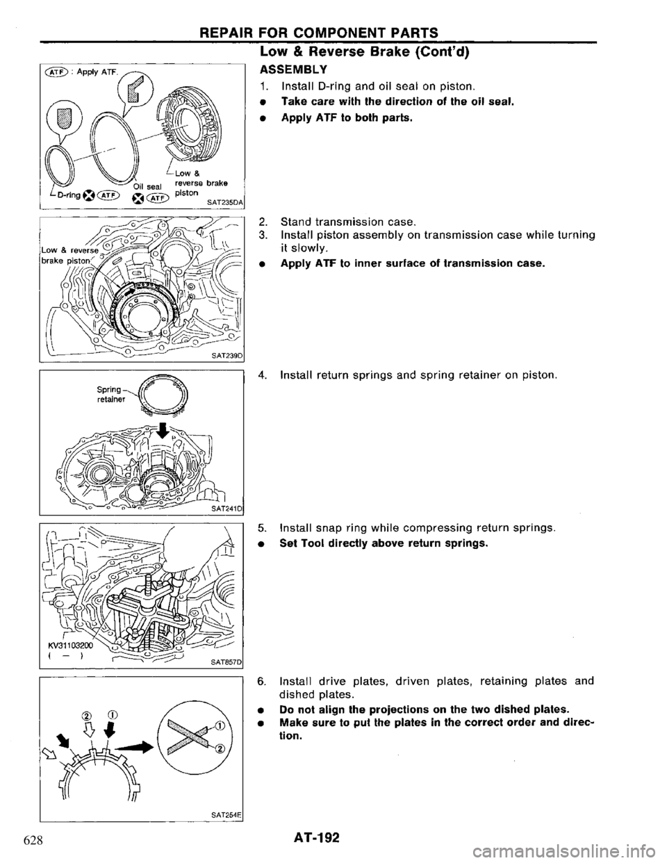 NISSAN PRIMERA 1995  Service Repair Manual 628 