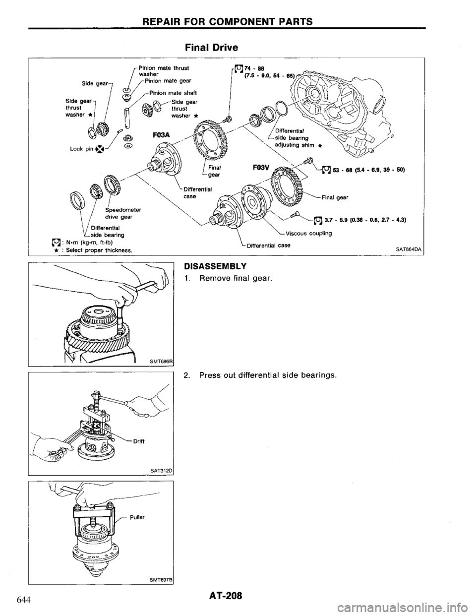 NISSAN PRIMERA 1995  Service Repair Manual 644 