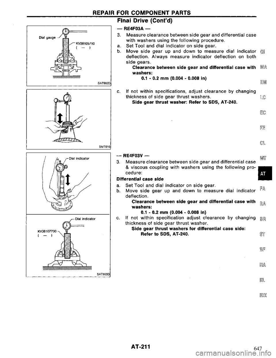 NISSAN PRIMERA 1995  Service Repair Manual 647 
