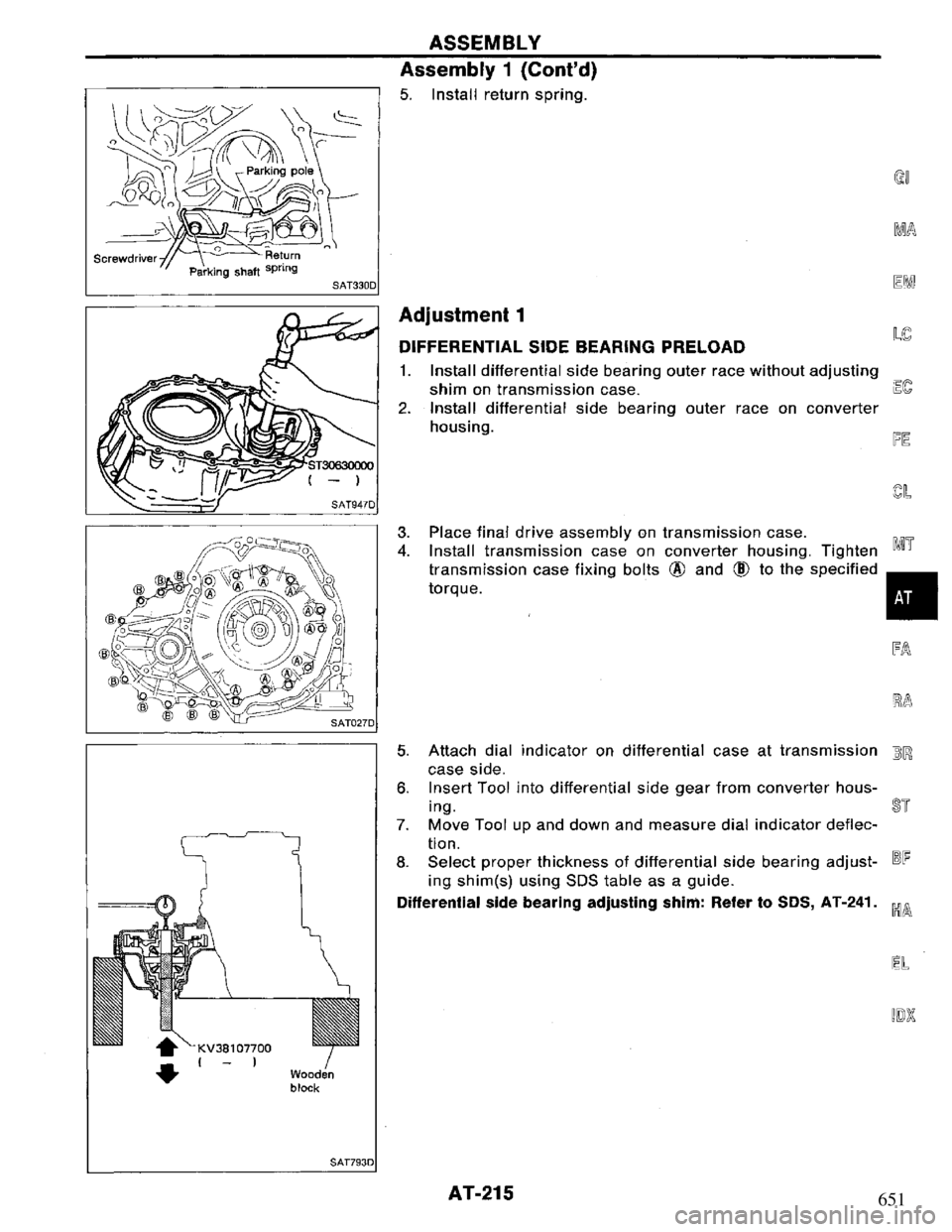 NISSAN PRIMERA 1995  Service Repair Manual 651 