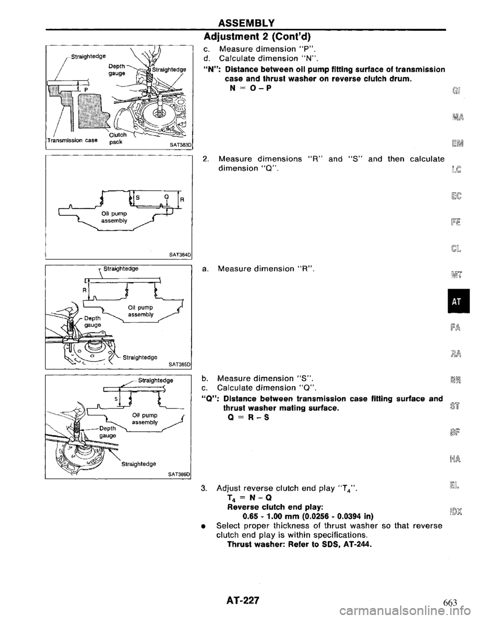 NISSAN PRIMERA 1995  Service Repair Manual 663 