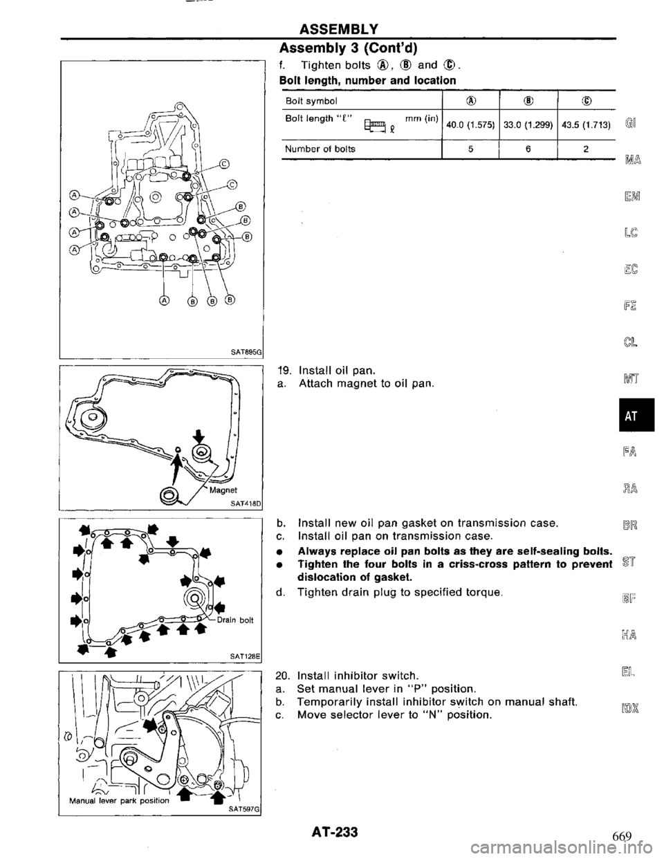 NISSAN PRIMERA 1995  Service Repair Manual 669 