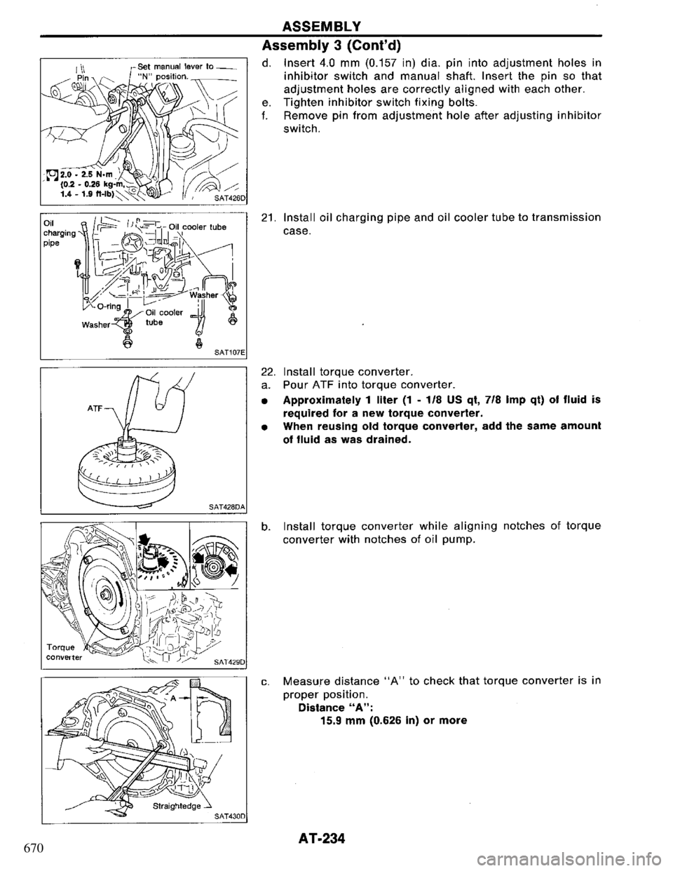 NISSAN PRIMERA 1995  Service Repair Manual 670 
