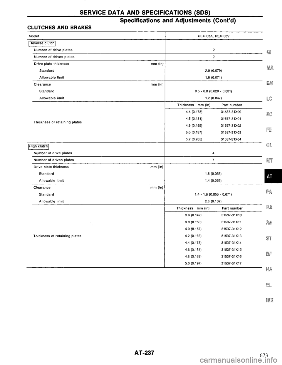 NISSAN PRIMERA 1995  Service Repair Manual 673 
