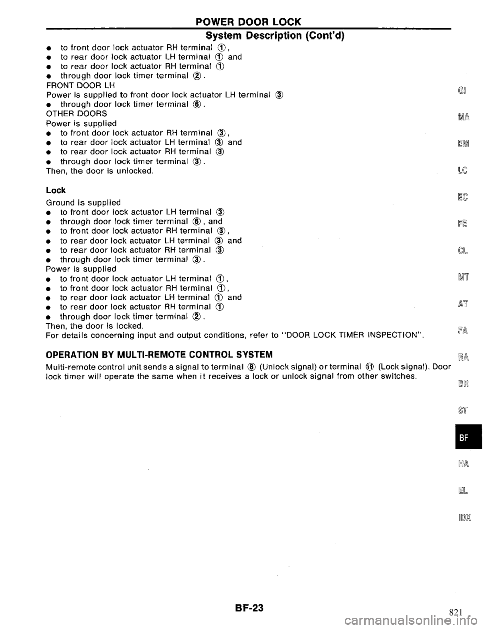 NISSAN PRIMERA 1995  Service Repair Manual 821 